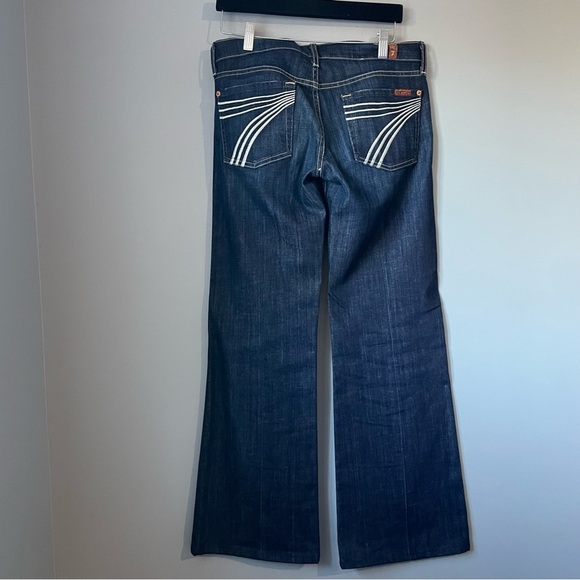 7 For All Mankind Dark Blue Flare Jeans - Picture 10 of 13